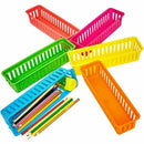 12Pcs Classroom Desk Pen & Pencil Stationery Storage Basket Organizer Tray Tool
