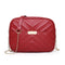 Women Simple Leather Crossbody Bag Chain Shoulder Messenger Handbag (Red) A