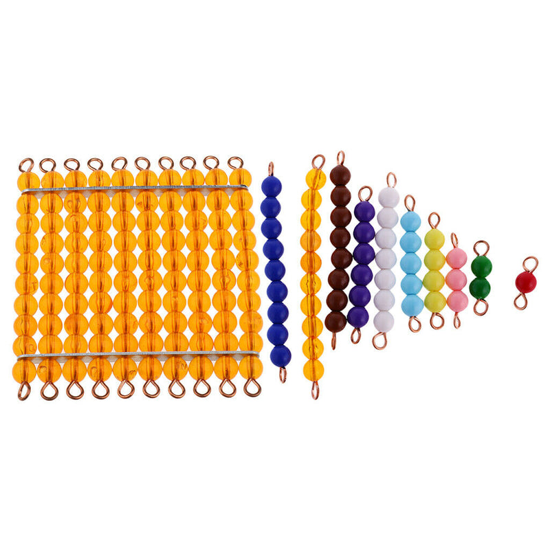 Montessori Mathematic Materials Hundred Beads Square Bar Kids Education Toys