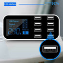 USB 8 Multi-Port Adapter Desktop Wall Charger Smart LED Display Charging Sta Bj