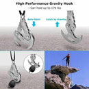 Grappling Hook,Gravity Rock Climbing Hooks Folding 4 Claws Survival Carabin V4N6