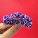 New Pretty 144 X Purple Mini Artificial Paper Rose Flower Wedding Card Dec TYI