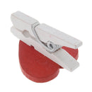 50 Pcs Red Heart Accent White Wooden Spring Clothespins Memo Clips F4Z5