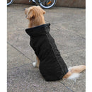 Black Dog Pet Raincoat Waterproof Outdoor Rain Jacket Fleece Lined Coat M