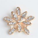 10pcs Crystal Flower Embellishment Flatback Buttons for Wedding Craft 25mm