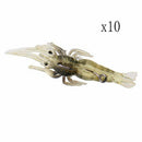 10 Pcs Shrimp Fishing Simulation Soft Prawn Lure Hook Tackle Bait Sea Fishi M1A1