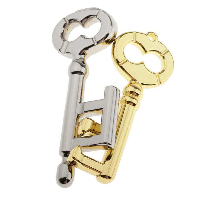2 Pack Zinc Alloy Interlock Keys Puzzles, Disentanglement Challenge Magic Ring