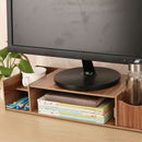 Multifunction Desktop Monitor Stand Computer Screen Riser Wood Shelf Plinth