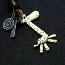 Fashion Cute Animal Giraffe Suspension Pendant Leather Keychain Keys Ring H F2L6