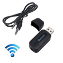 New USB Wireless Bluetooth Music AUX Audio Receiver Adapter to Speaker 3.5mm