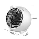 500W Mini Air Heater Fan Electric Heater Home Heating Air Warmer EU (White) A