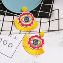 Bohemian Dangle Earrings Beaded - Colorful Handmade Eye Oversized Drop Earr