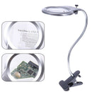Lighted Magnifier Clip-on Table Top Desk LED Lamp Reading Glass with ClaYN Y Bj