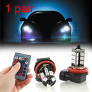 2pcs RGB H11 H8 H9 LED Bulbs Car Fog Light Driving Lamps Wireless Remote Control