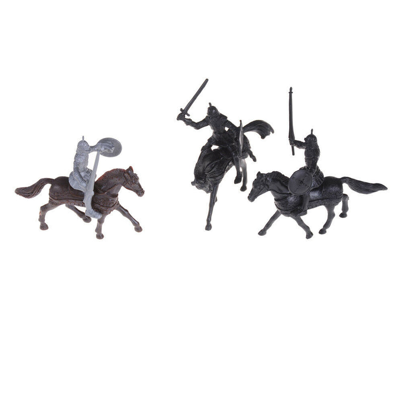 28pcs/set Knights Warrior Horses Medieval Soldiers Figures MiniModel ToyGift FT