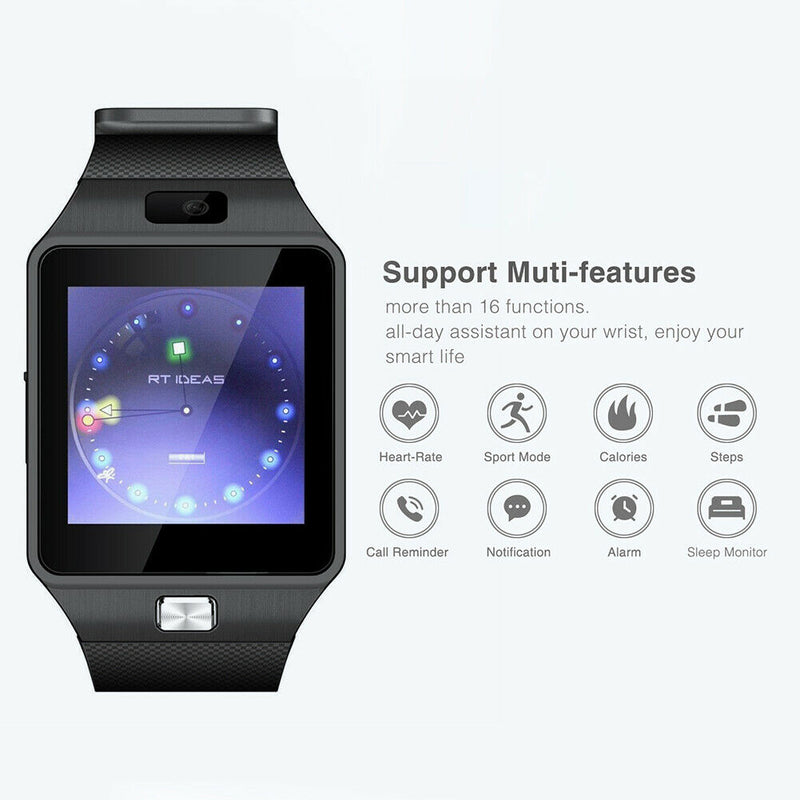 DZ09 1.54 inch Touch Camera Sleep Monitor Reminder Bluetooth Smart Watch