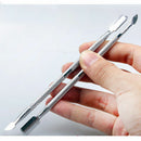 New Nail File Cuticle Spoon Pusher Remover Stainless Steel Manicure Trimmer LJ