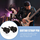 2x Guitar Pegs Anti-slip Strap Buckle Locking Pin for Bass Ukulele (Black) A
