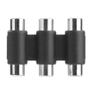 2pcs 3RCA Female to Female Coupler AV Video Audio Adapter Cable Connectors A