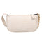 Alligator Pattern Handbag Tote Women Leather Underarm Shoulder Bag (White)