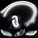 2x80cm Flexible Tube Flowing LED Headlight Daytime Running Stri Light DRL Lam Nw