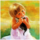 Little Girl Diamond Painting 5D DIY Full Round Rhinestone Picture (WX641)