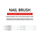 Nail Art Tiny Thin Fine Liner Acrylic Decor Pen Brush Painting Drawing Tool 3Pcs