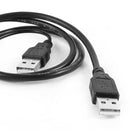 USB 2.0 A to A 3A Male Y Splitter Data Power Cable 2.5Ft Black for PC
