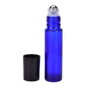 6pcs Stainless Steel Metal Roll on Bottles Cobalt Glass Roller Ball 10ml B MO