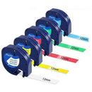 5Pcs 91201 12mm Compatible for Dymo Letratag Tape Plastic Label Tape Self-A X1A6