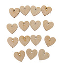 100pcs Solid Wood Unfinished Wooden Board Gift Tags Heart with Holes 20mm