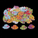 50Pcs Floral Hat Wood Buttons 2-Holes for Kids Scrapbooking Embellishments