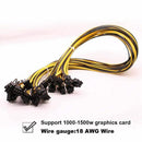 8PCS-6 PIN PCIe Express to PCIe 8 (6+2) PIN(25 Inch) New18AWG 6pin to 8pin  I8E1