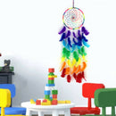 Rainbow Boho Feather Dream Catcher Magic Wall Hanging Decor Home Ornament