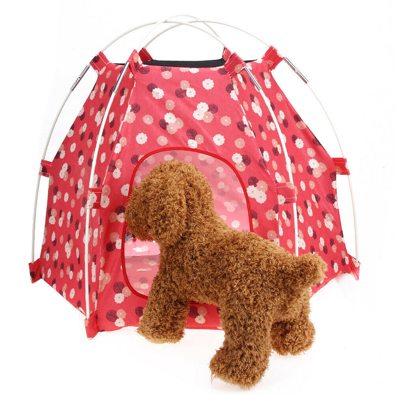 Portable Foldable Cute Dots Pet Tent Breathable Outdoor Indoor Puppy Tents