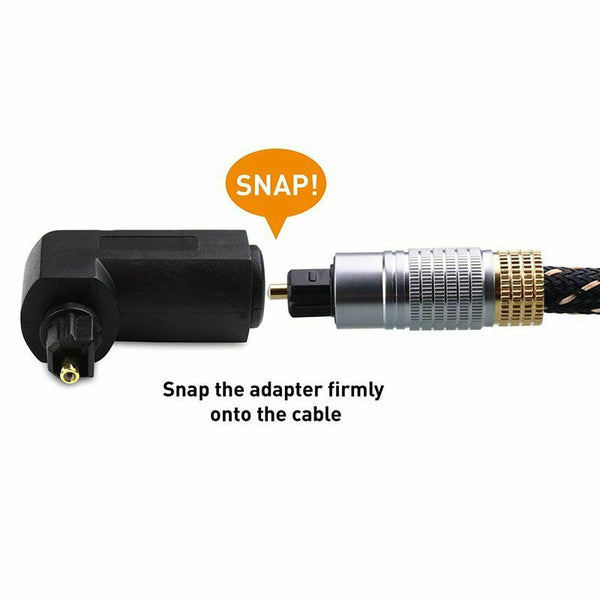 2-Pack Right Angle Toslink Adapter (Toslink Extension) Male to Female D7P4