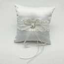 Wedding Ceremony Lace Flower Bowknot Ring Bearer Pillow Cushion