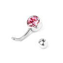Bulk 8Pcs Double Gem Crystal Rhinestone Navel Belly Ring Bars Piercing Jewellery