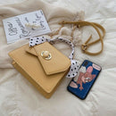Summer Small Bag Female Personality Lock Small Square Bag Silk Scarf Portab