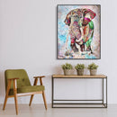 Painting By Numbers Kit DIY Color Elephant Canvas Oil Art Picture Craft