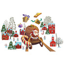 2pcs Christmas Santa Claus Carriage Wall Stickers Living Room Bedroom Decor
