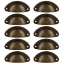 40Pcs Retro style Brass Cup Shell Cupboard Drawer Cabinet Pull Handle Bronze
