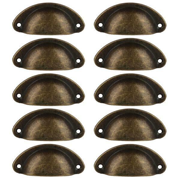 40Pcs Retro style Brass Cup Shell Cupboard Drawer Cabinet Pull Handle Bronze