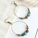 Bohemian Hoop Earrings Beads Drop Dangle Earrings Women Ear Stud Jewelry Gift Kw