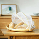 1Pc Hand Woven Bug Proof Basket Dustproof Picnic Basket Handmade Fruit Vege