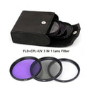58Mm Uv+Cpl+Fld 3 In 1 Lens Filter Set Bag For Nikon Sony Pentax Camera Len H7K7