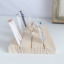 Solid Wood Earrings Jam Paper Jewelry Display Props Card 3 Slot Plate JewelrQ4T4