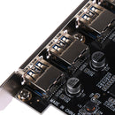 4 port USB 3.0 PCI-e expansion card PCI express PCIe USB 3.0 hub adapter.Jâ„–[