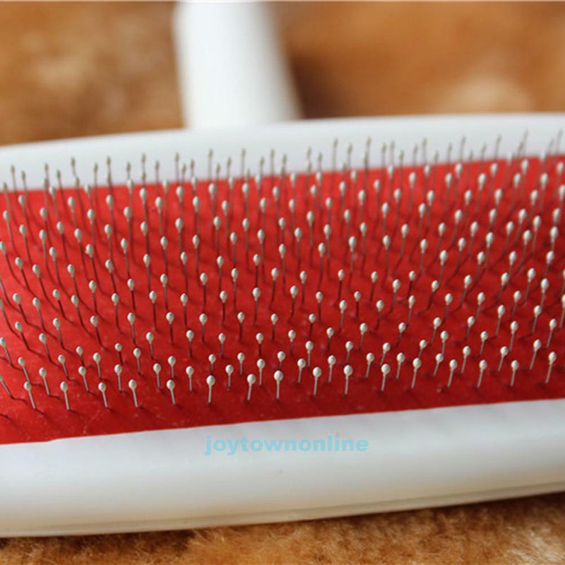 Red Puppy Pet Dog Cat Hair Grooming Slicker Comb Gilling Brush Quick Clean Tool