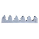 ABS Plastic Mop Holder Broom Organizer 5 Slots 6 Hooks Wall Mounted